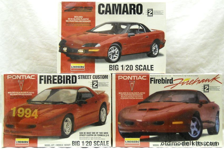 Lindberg 1/20 Pontiac Firebird Firehawk / Chevrolet Z28 Camaro / Pontiac Firebird Formula V-8 Or Street Custom plastic model kit